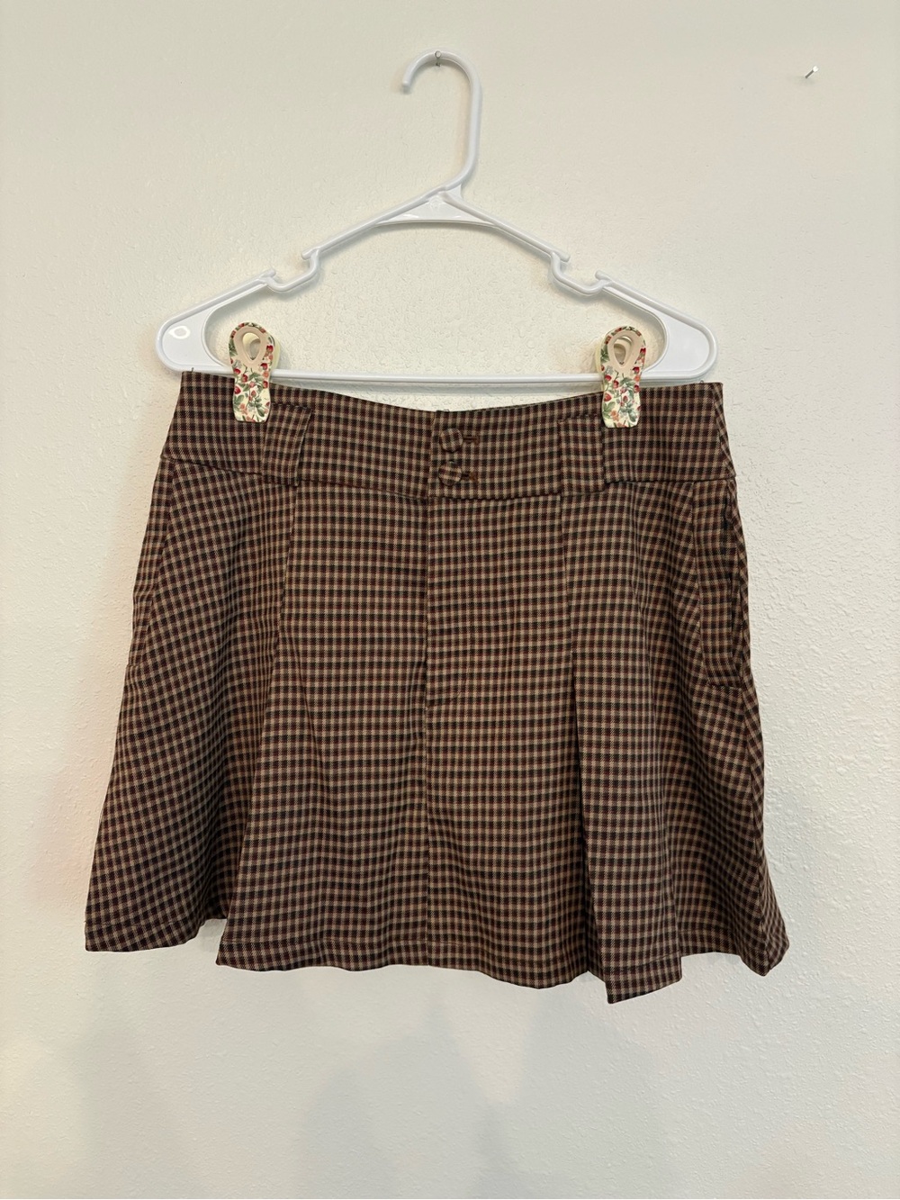 Cider Brown Plaid A-Line Skirt